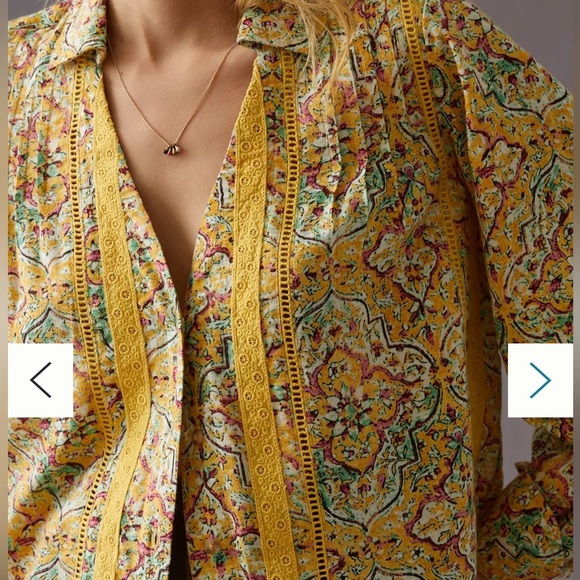 Anthropology Pilcro Pintuck Peasant Blouse, Size XS - Picture 4 of 13